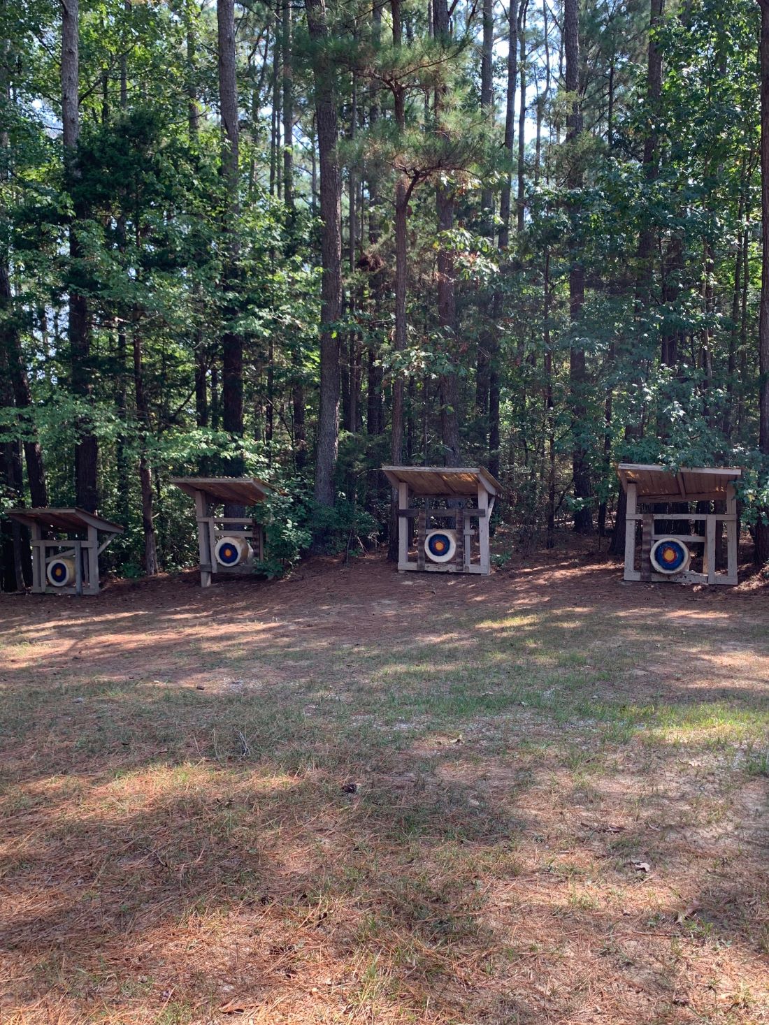 A wooded archery range